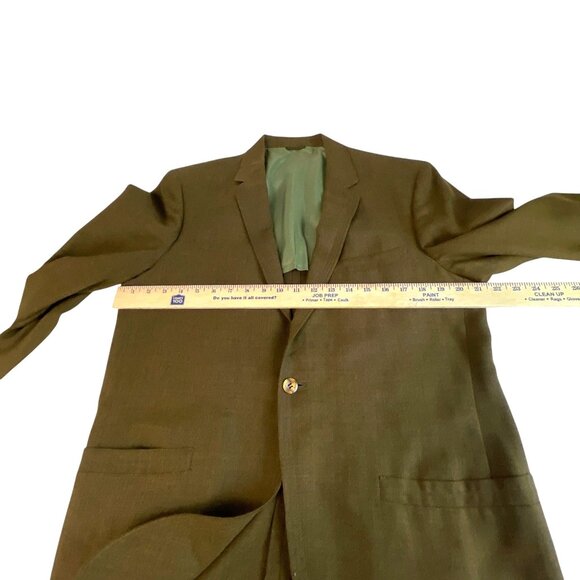 Vintage Darbyton Blazer Jacket One-Button Suit Jacket Blazer Men's Olive Green B - Picture 6 of 8